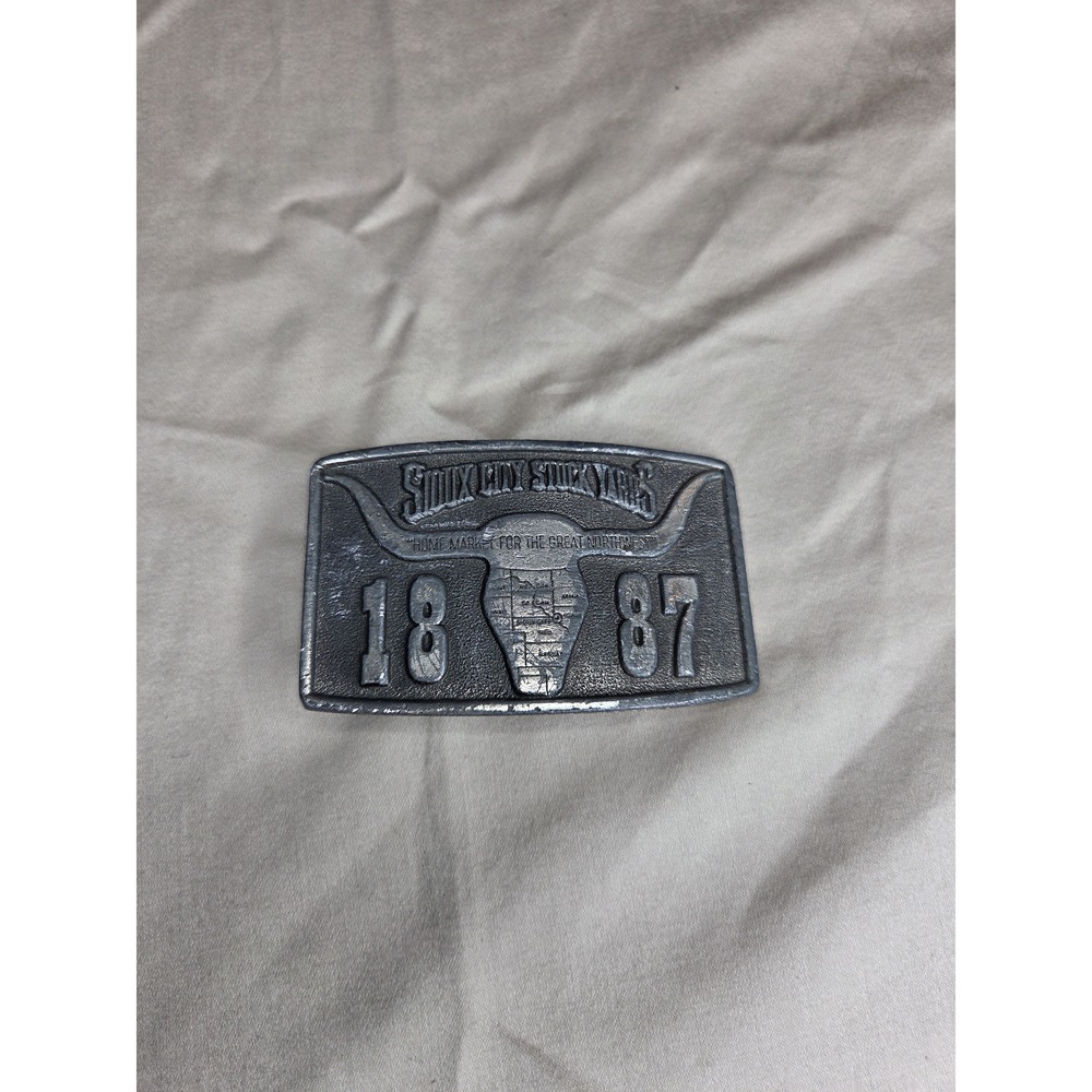 Vintage Sioux City Stock Yards 1887 Belt Buckle